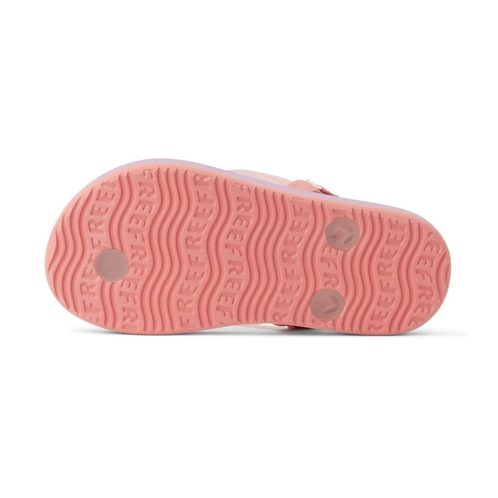 REEF Kids Size 11 Little Charming Flip Flop Thin Strap Sandals Lavender/Coral - Picture 4 of 8